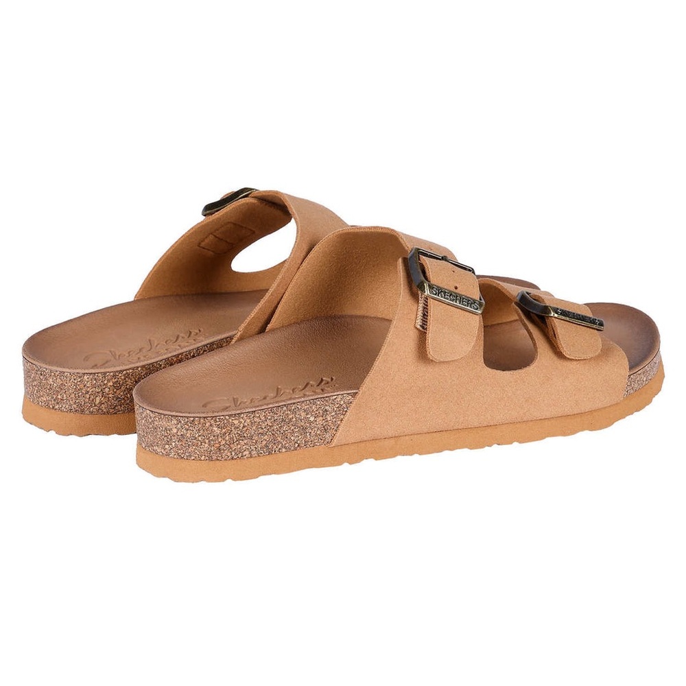 Sketchers luxe foam suede sandals tan size 10 NWT in a box - Picture 4 of 7